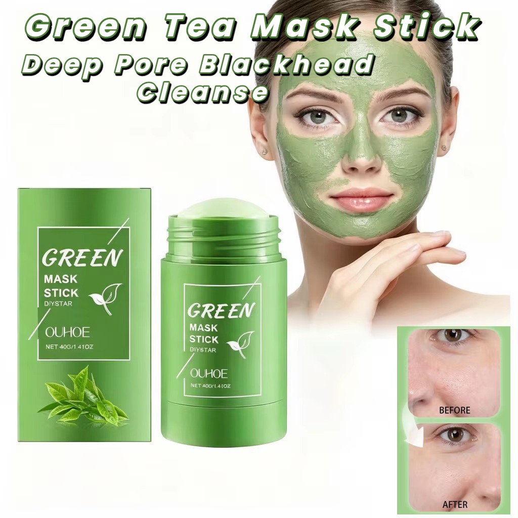 Green Tea Cleansing Clay Mask - Green Tea Mask Stick for Face