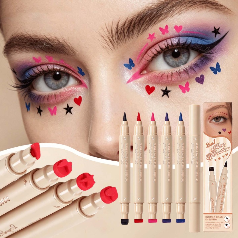 Makeup - Double-Ended Stamp Eyeliner Colorful Star Heart