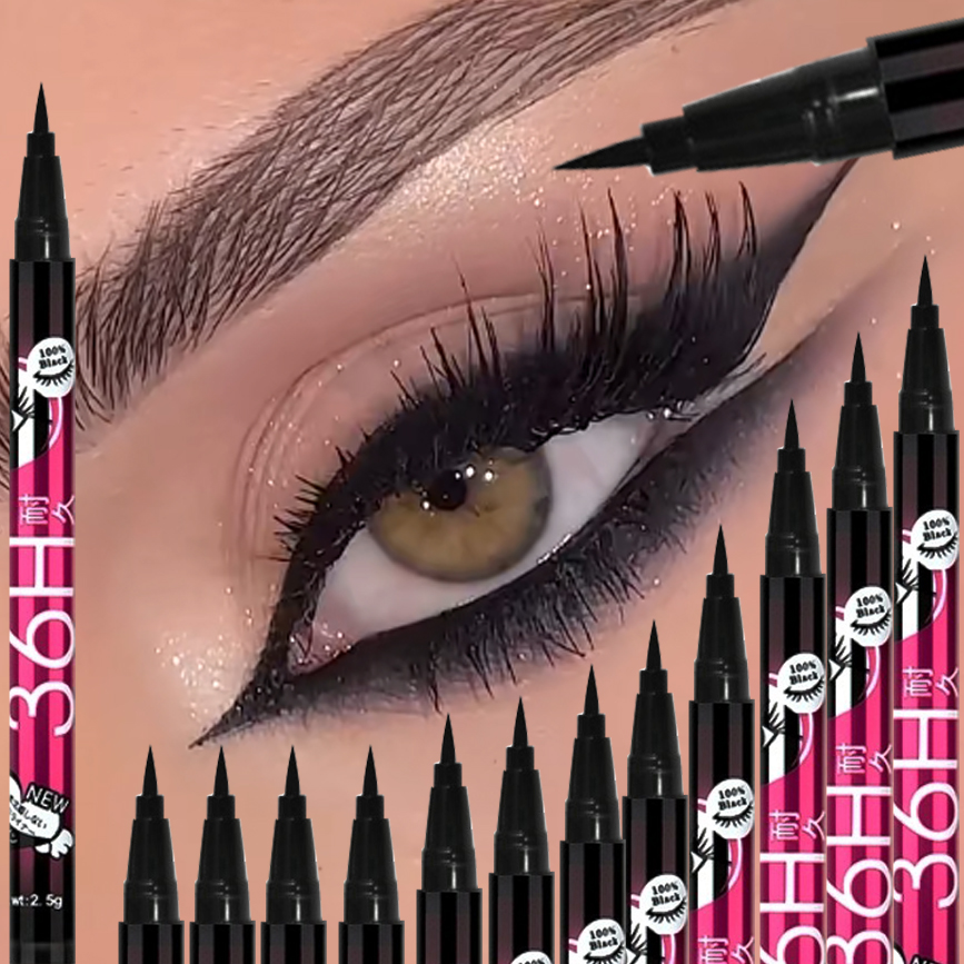 Waterproof Liquid Eyeliner Pen - 1/5/12PCS Black Liquid Eyeliner Set Waterproof
