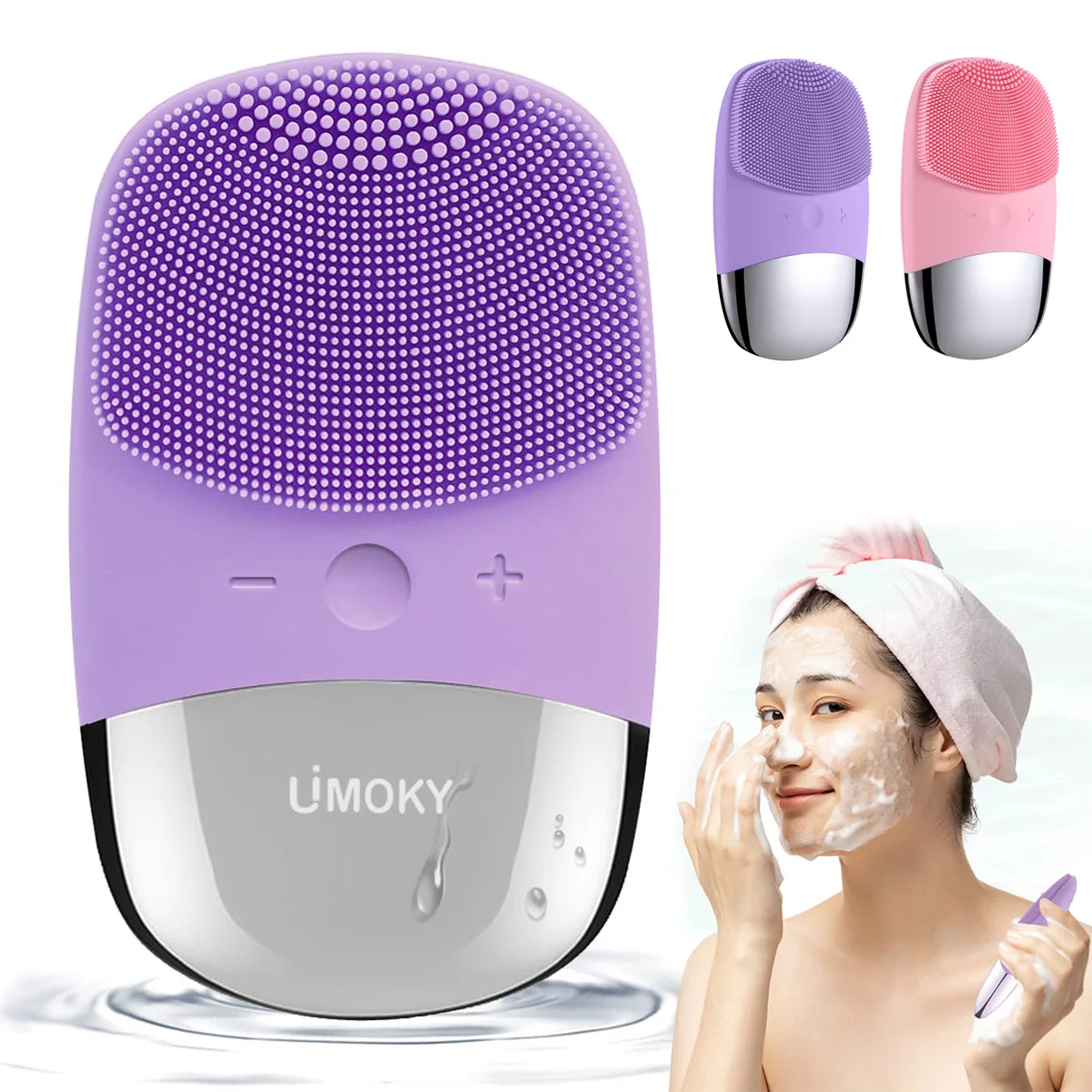 Silicone Face Scrubber Electric - Facial Electric Silicone Cleansing Brush, Ultrasonic