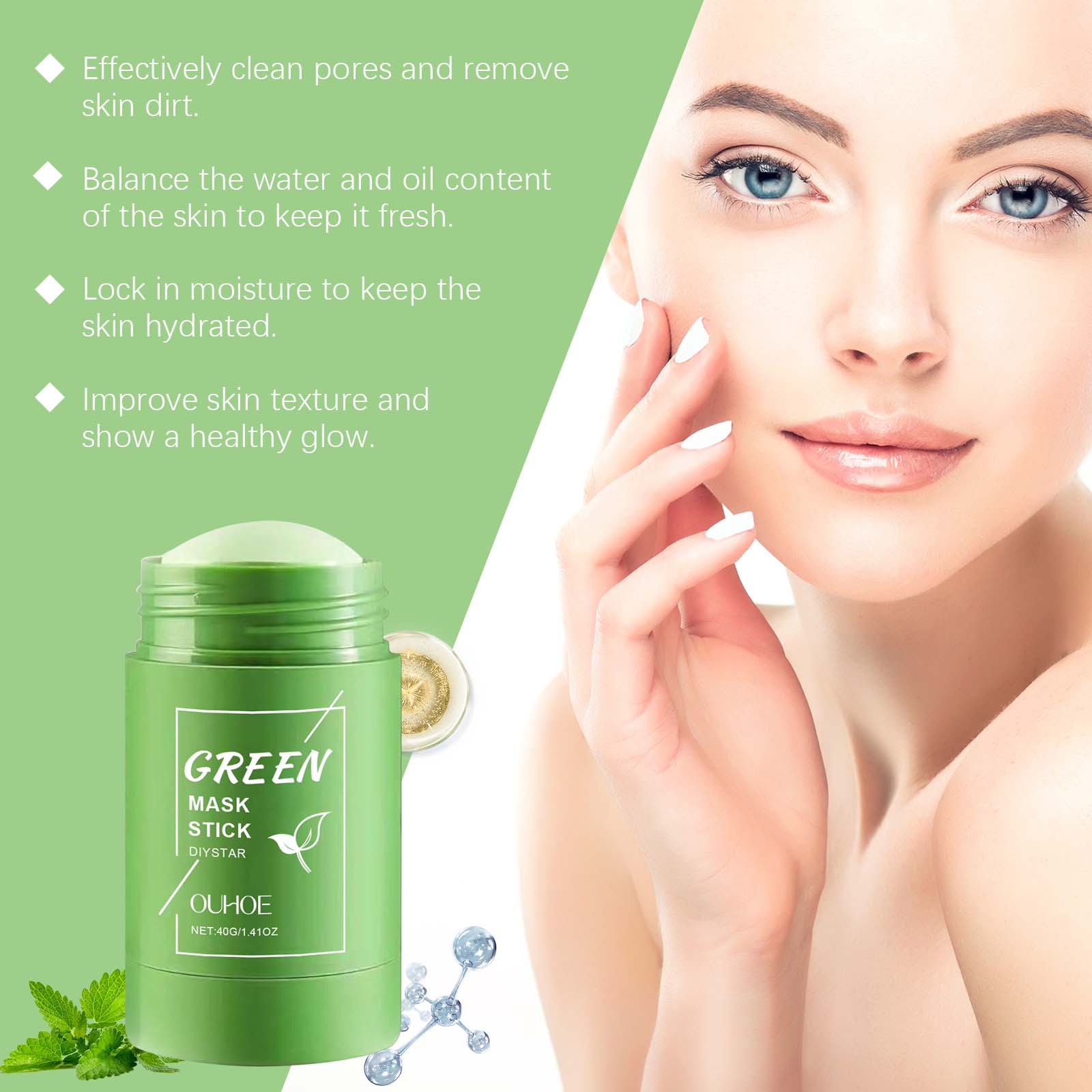 Green Tea Mask Stick for Face  - огляд і ціна Green Tea Cleansing Clay Mask