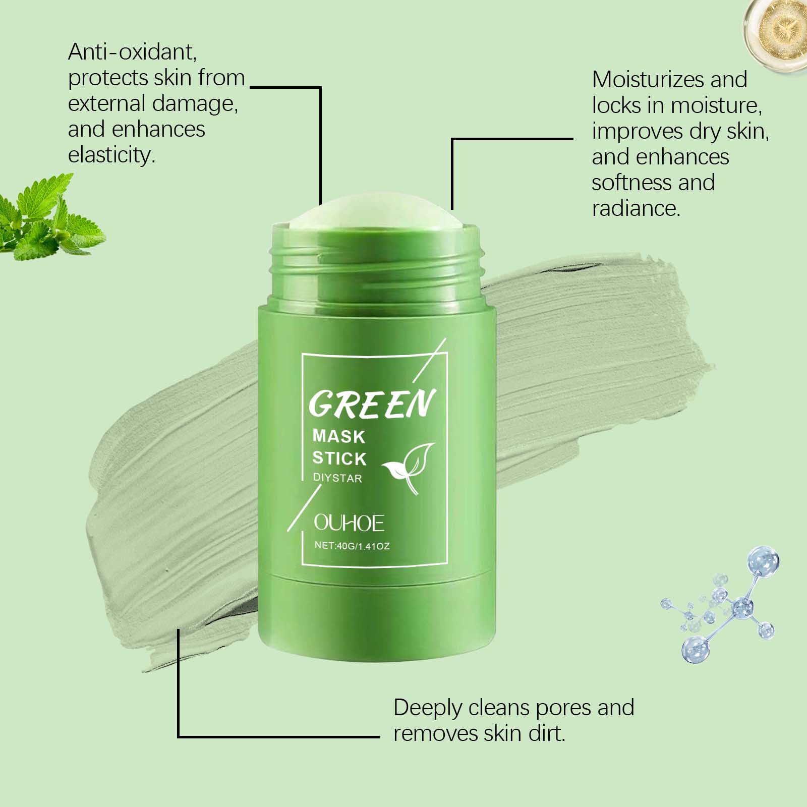 Green Tea Mask Stick for Face  - огляд і ціна Green Tea Cleansing Clay Mask