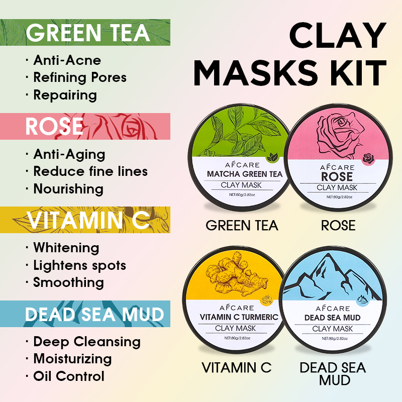 4 Pcs Clay Face Mask Set - Tur - огляд і ціна Green Tea Cleansing Clay Mask