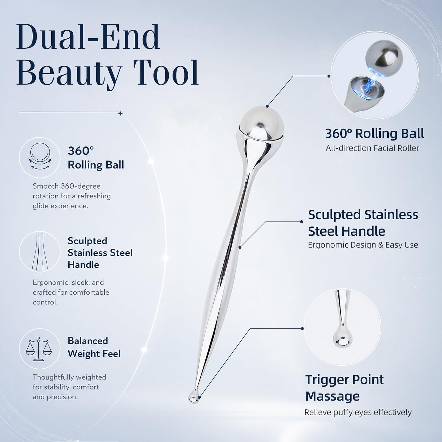 Metal Face Roller Massager Eye - огляд і ціна Face Ice Roller Puffiness