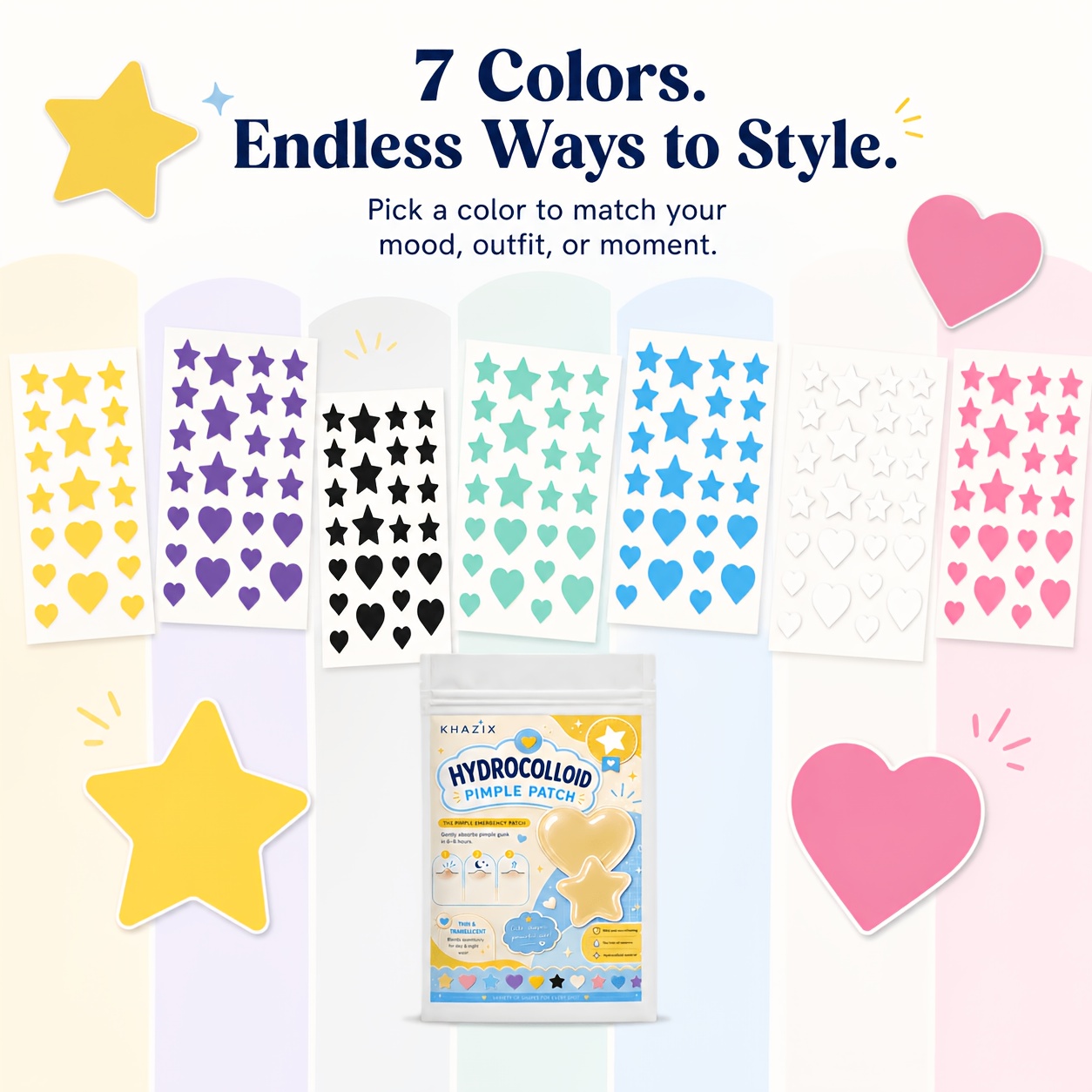 7 colors, 252 PCS/756 PCS. Sta - огляд і ціна Hydrocolloid Pimple Patch