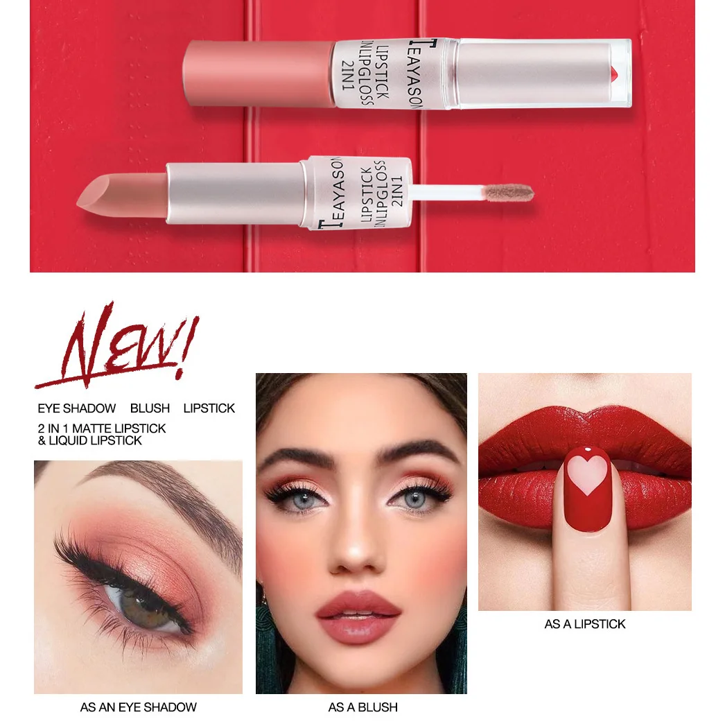 1PC Pink Lipstick Sexy Lip Glo - огляд і ціна Matte Velvet Lip Tint Long Lasting