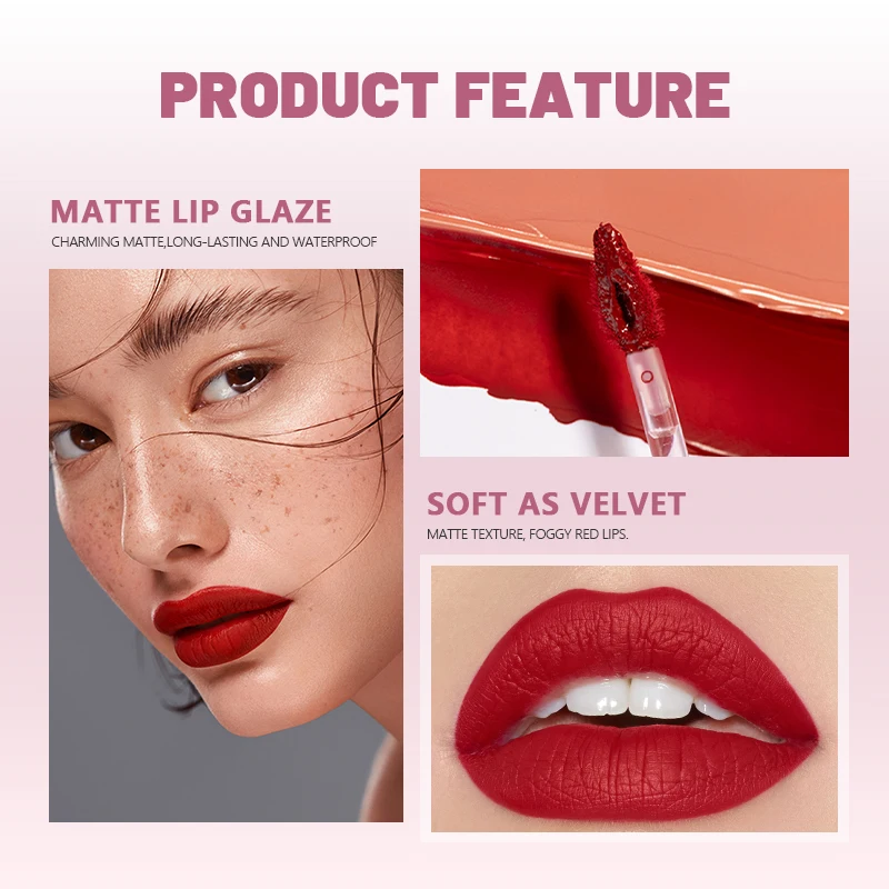 1pcs Waterproof Matte Velvet L - огляд і ціна Matte Velvet Lip Tint Long Lasting