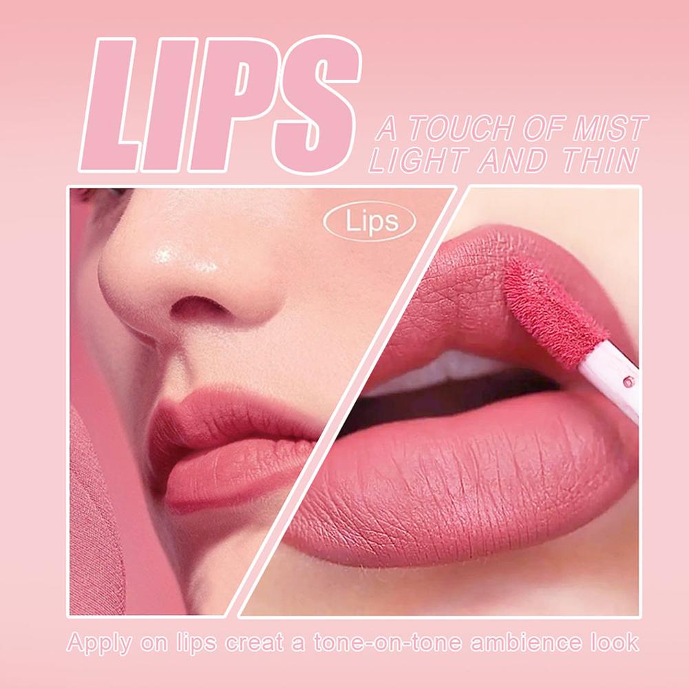 3pcs/set Nude Lip Gloss Matte  - огляд і ціна Matte Velvet Lip Tint Long Lasting