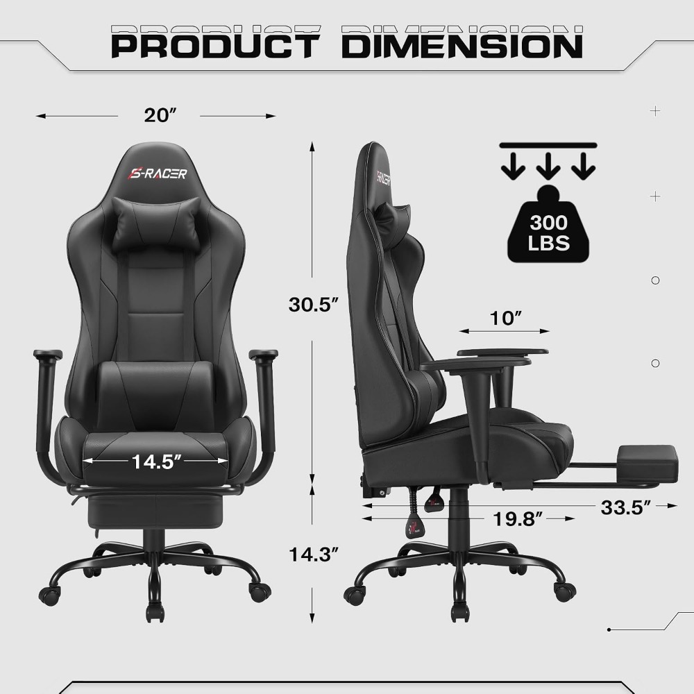 Gaming Chairs: Ergonomic Desk  - огляд і ціна Massage