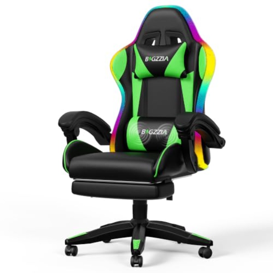 RGB gaming chair with footrest - огляд і ціна Massage