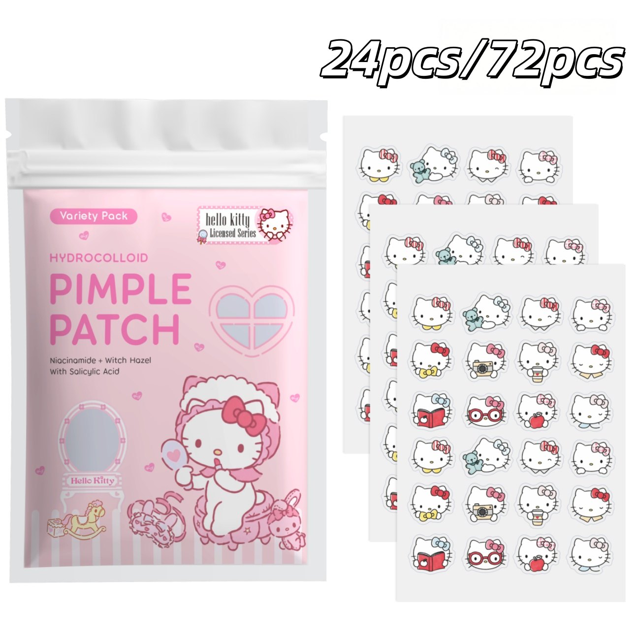 24/72pcs Hello Kitty Hydrocoll - огляд і ціна Hydrocolloid Pimple Patch