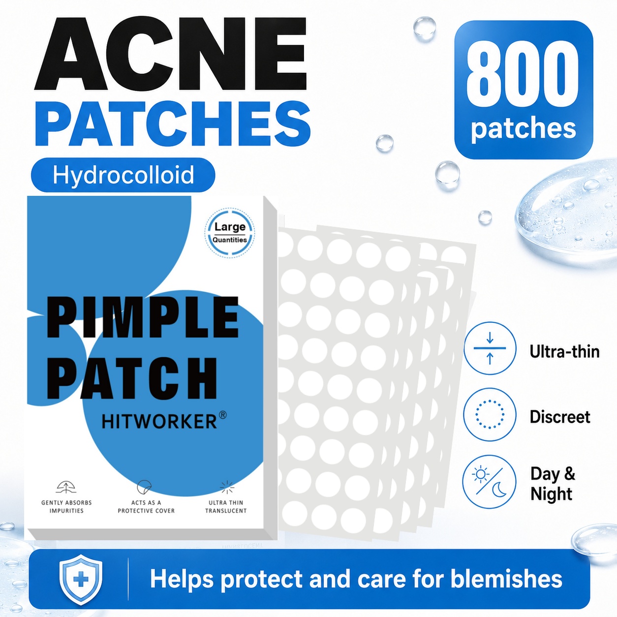 800Pcs Hydrocolloid Acne Pimpl - огляд і ціна Hydrocolloid Pimple Patch