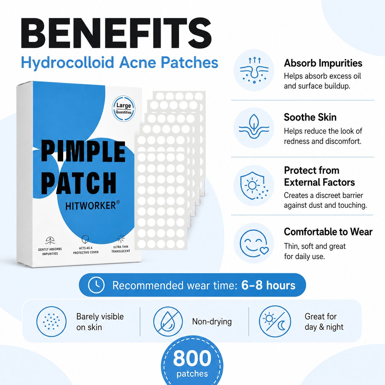 800Pcs Hydrocolloid Acne Pimpl - огляд і ціна Hydrocolloid Pimple Patch