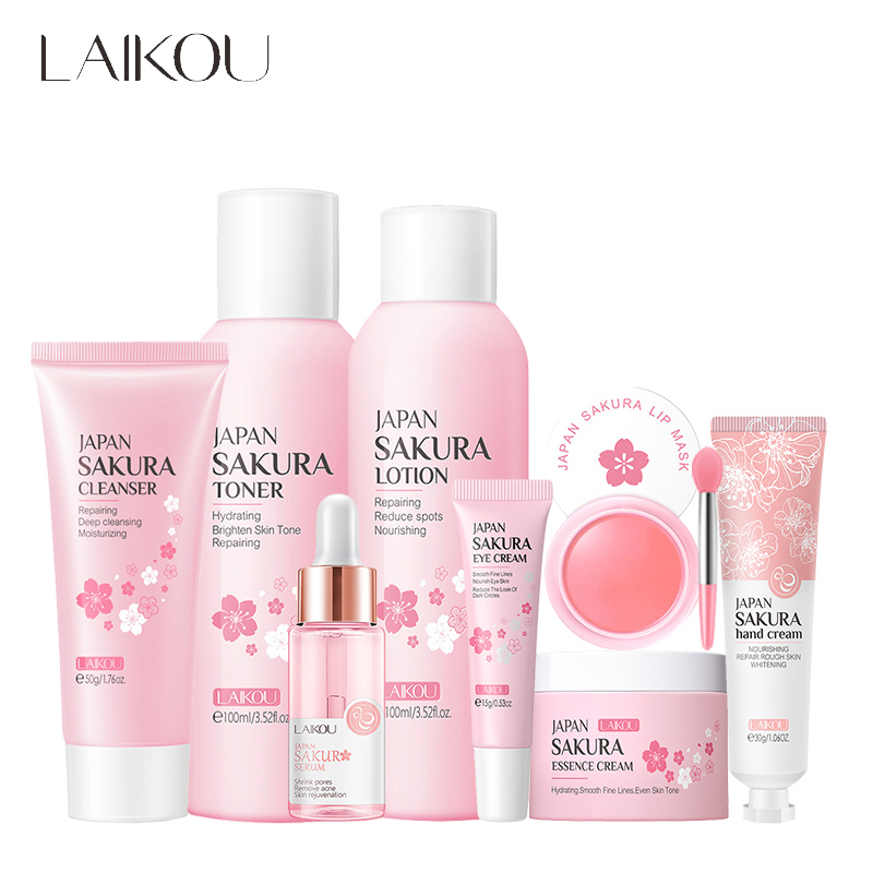 LAIKOU 8Pcs Sakura Facial Skin - огляд і ціна Hyaluronic Acid Facial Serum